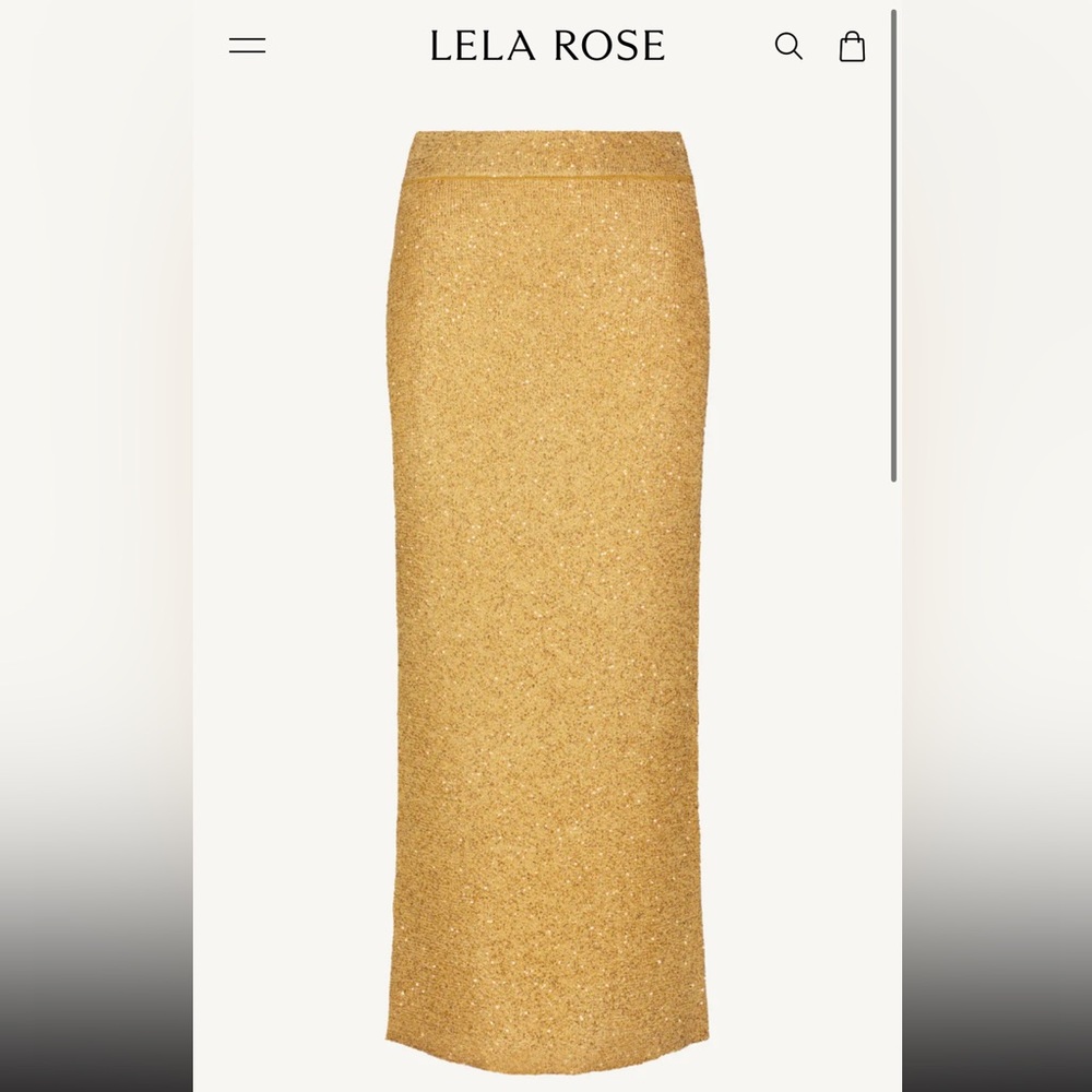 Lela rose sequined knit pencil skirt in sunlight